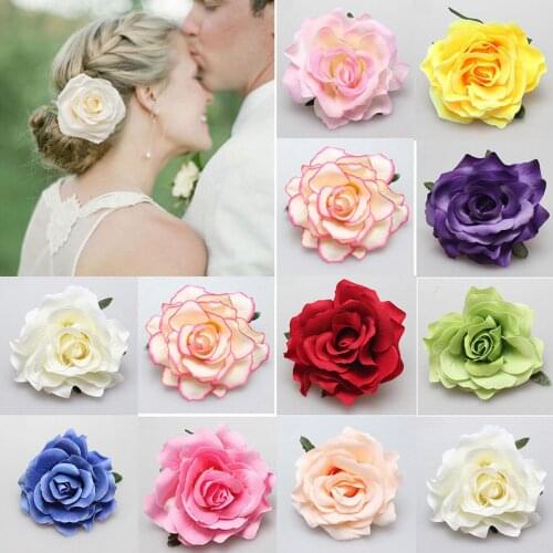 Women Girl Bohemia Bridal Flower Rose Hair Clip Hairpins Barrette Wedding Decoration Hair Accessories Beach Hairwear