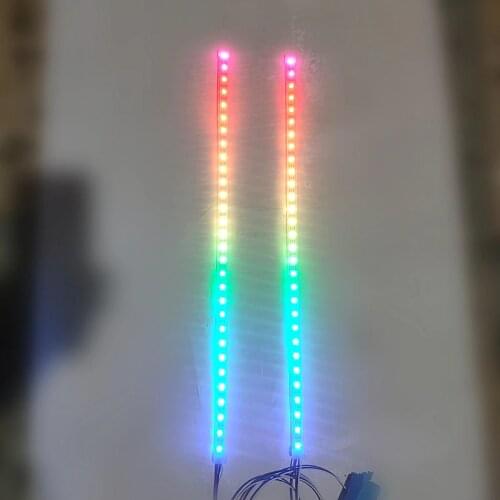 1Meter 30 LED Colorful Car Soft Light Bar Music Level Indicator Spectrum Voice Control Remote Waterproof