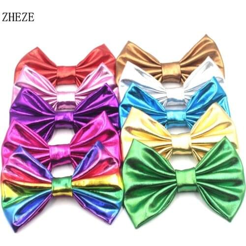 10Pcs/Lot Wholesales 5'' Big Messy Metallic Style Barrettes Glitter Bow Hair Clips For Children Girls Headwear DIY Accessories