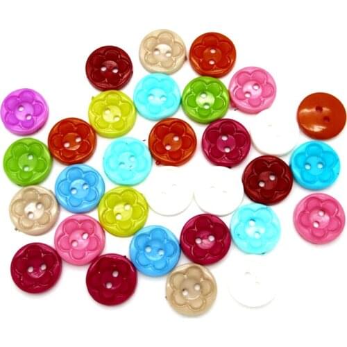 100Pcs Mixed Round Acrylic Sewing Buttons For Clothing Flatback Cabochon Scrapbooking Crafts Decoration Diy Accessories