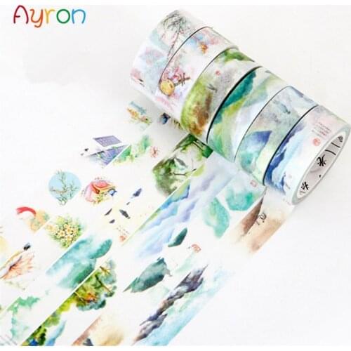 15 mm X 8 m Scenery ink painting Decorative Washi Tape DIY Scrapbooking Masking Tape School Office Supply