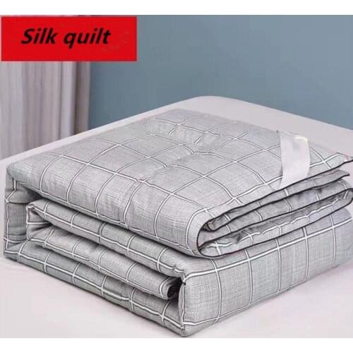 2020 Thin Silk Quilt 1 Pcs For Bedroom /Sofe Soft And Warm Long Silk Material Quilt