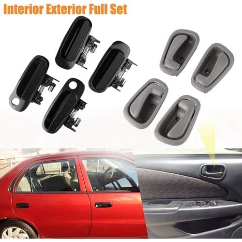 69206-02050 69205-02050 8Pcs Car Inner Exterior Door Handle Replacement for Toyota Corolla Prizm 1998 - 2002