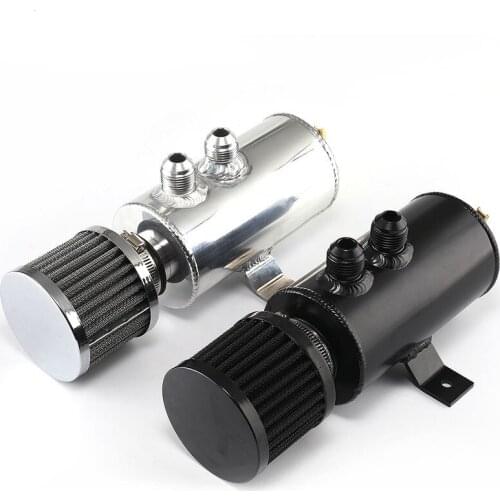 1Pc Car Modification accessories oil vent pot 750ML with air filter oil pot with AN10 connector black and white machine oil pot