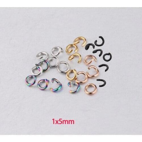 DIY accessories for bracelet/necklace/keychain jewelry making 100pcs/lot 1*5mm 5 color stainless steel jump rings