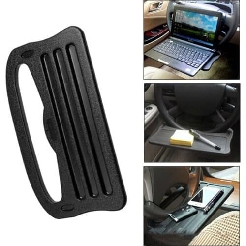 Automotive Steering Wheel Desk Food Laptop Pad Holder Black Fits Most Vehicles