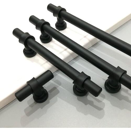 Black Metal Kitchen Cupboard Door Cabinet T Bar Handle Pull Knob 50mm - 308mm