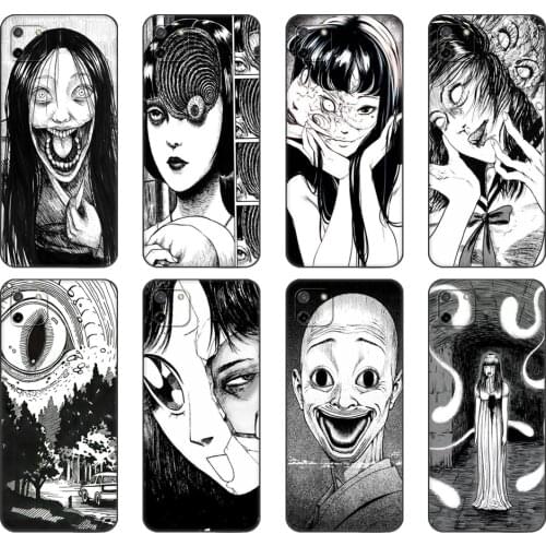 Black tpu Case For OPPO Realme C11 C20 C21 Case Back Cover Bumper Junji Ito Tees Horror