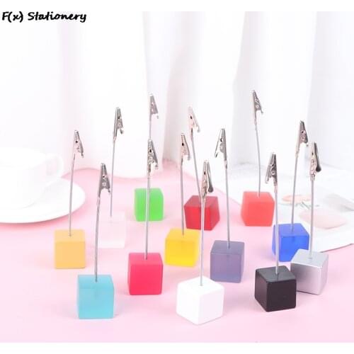 Color Cube Stand Alligator Wire Photo Clip,Memo Card Holder,Table Wedding Party Place Favor,Customized Gift Note Clamp
