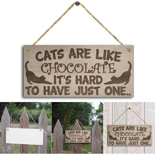 Wooden Hanging Sign Personalized Crafts Ornaments Vintage Home Garden Yard Decoration for Cat Lovers XHC88