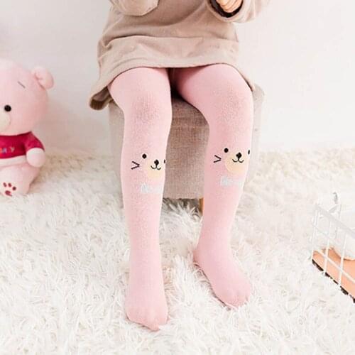 Children Pantyhose Knitted Girls Stockings Kids Girl Tights Cute Baby Girl Autumn Cartoon Tights