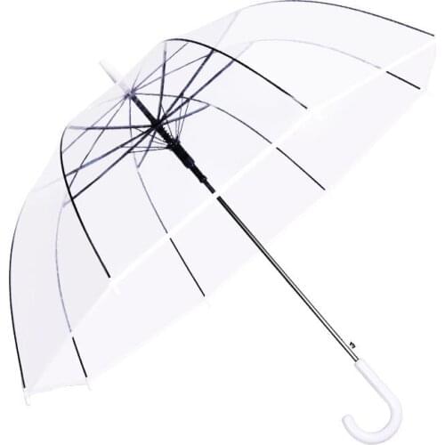 Long Umbrella Transparent Automatic Women Cute Umbrella Kids Paraguas Transparent Big Corporate Gifts Fashion Clear Cancan XX19