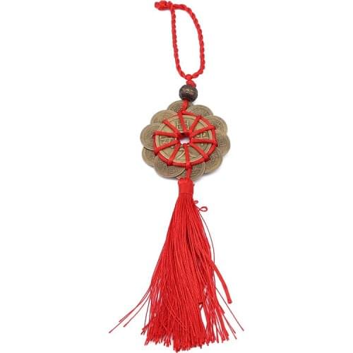 Home Decor Chinese Lucky Feng Shui Car Mirror Pendant Lucky Charm Symbol Good Attract Wealth & Good Luck Coins