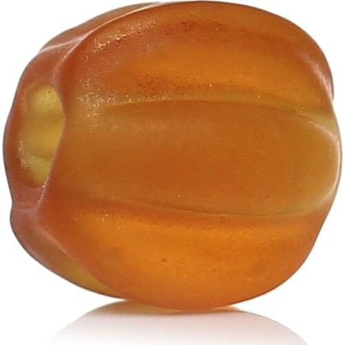 DoreenBeads Lampwork Glass Beads Pumpkin Frosted About 8mm( 3/8") x 8mm( 3/8"), Hole: Approx 2mm, 2 PCs