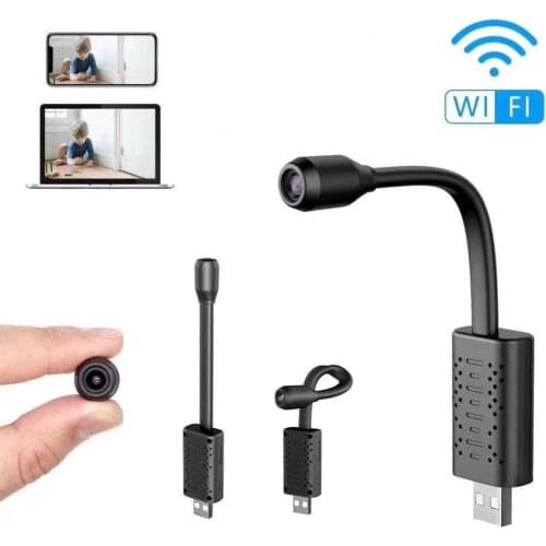 Full HD 1080P Smart Mini Wifi USB Camera Night Vision Surveillance IP Camera AI Human Detection Loop Recording Cam Support 32G