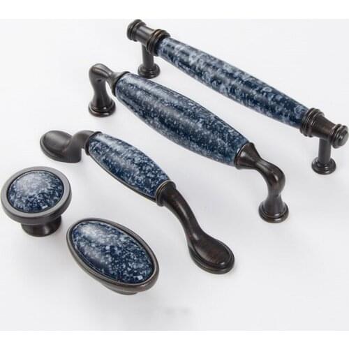 Ceramic Cabinet Handles Vintage Drawer Knobs Wardrobe Door Handles European Furniture Handle Hardware