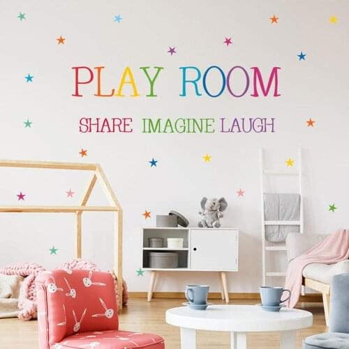 1PC Creative Wall Stickers Play Room Color Text English Rumors Wall Sticker Glass Stickers fpr Kids Room Decoration Home Decor