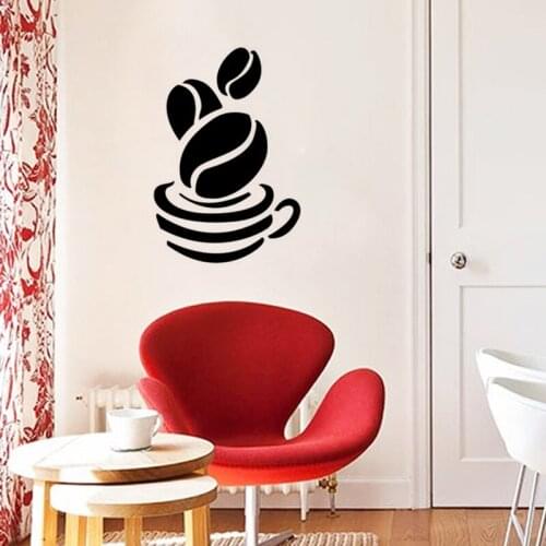 KUCADA coffee pattern wall sticker for home decoration kitchen decal wall decor diy wallpaper removable WP1144