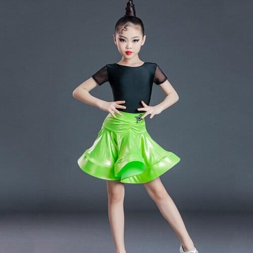 Summer ChildrenS Latin Dance Costumes Latin Practice Clothes Girls Latin Dance Skirts Split Suits Performance Clothes SL4983