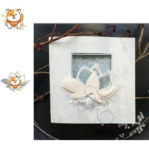 Lotus Flower Metal Cutting Dies Scrapbooking Stencil DIY Decorative Embossing Craft Die Cuts Card Making New Dies For 2020