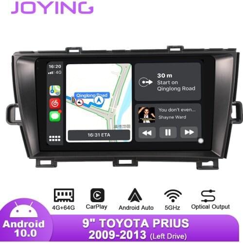 Joying 9inch Android10 Car Radio for Toyota Prius 2009-2013 Left Drive GPS DSP SPDIF Subwoofer Carplay 5GWIFI Optical Output DAB