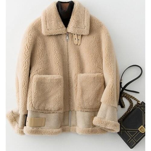 Fur Jacket Coat Promotion Faux Full Zipper Coat 2019 New Large For Grain Sheep Shearing Female Compound One Buckle Woman