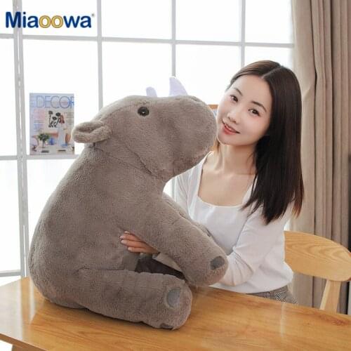 1pc 40/60cm Soft Lovely Rhinoceros Plush Pillow Kawaii Stuffed Animal Plush Toys for Children Baby Appease Doll Kids Girls Gift