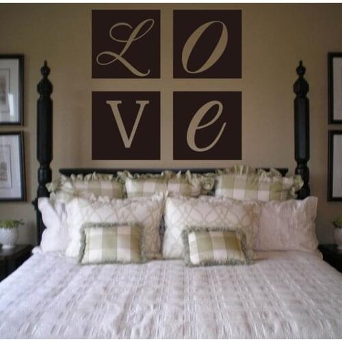 Love Squares Quote Wall Sticker Bedroom Sofa Family Love Quote Wall Decal Nursery Kids Room Vinyl Home Decor