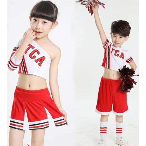 New Cheerleader Stage Performance Clothing School Uniform for Girls Skirt College Gymnastics Dance Costumes for Kids 110-160CM