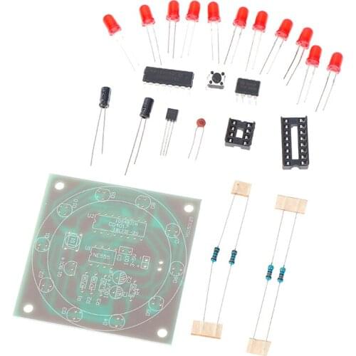 New Design Round Electronic Lucky Rotary Suite CD4017 NE555 Self DIY LED Light Kit Production Parts And Components