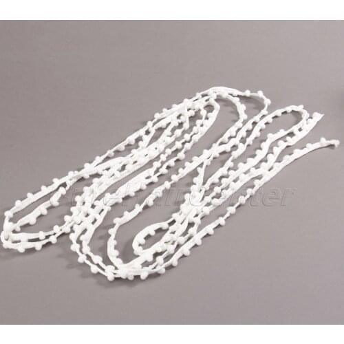 New Hot Selling 5yards White Pom Pom Lace Mini Bobble Ball Fringe Braid Lace Trimming Fringe Ball for Crafting Sewing Hats