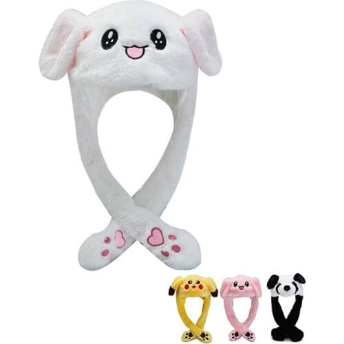 Trill Hats Rabbit Ears Hats Lovely Pinch Ears Meeting Action Real Keep Warm Rabbit Cap