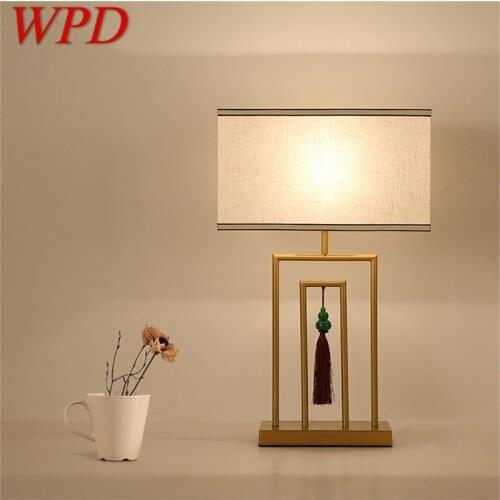 WPD Modern Table Lamp Design LED Table Desk Light Fabric Home Decorative for Bedroom Living Room