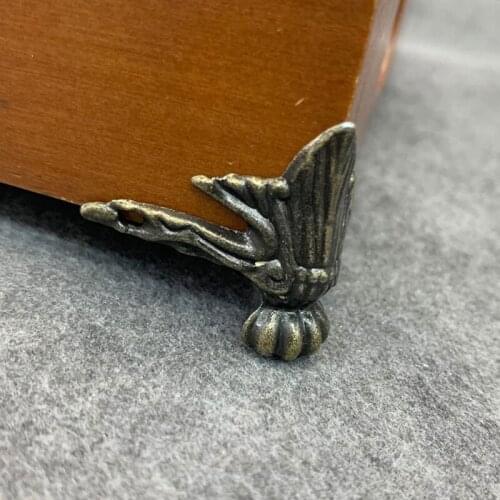 1PC Antique Corner Protector Bronze Jewelry Chest Box Wooden Case Decorative Feet Leg Metal Corner Bracket Hardware