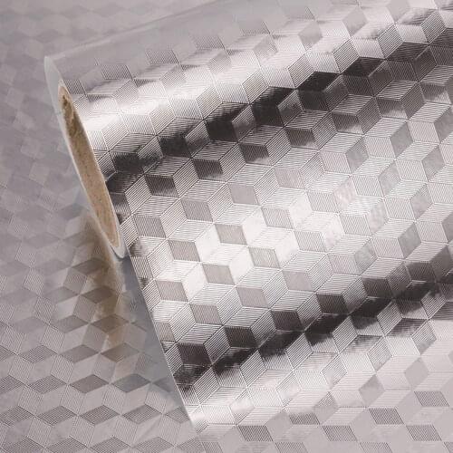 Thick moisture-proof aluminum foil paper wallpaper high temperature resistant waterproof oil proof kitchen stickers