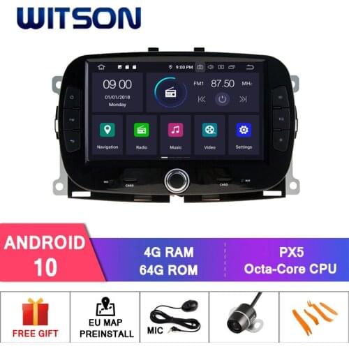 WITSON Android 10 Octa- core 4G RAM+64G ROM CAR DVD PLAYER For FIAT 500 2016 2017 2018 2019 CAR GPS NAVIGATION CAR AUDIO DVD GPS