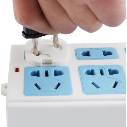 1000pcs Baby Safety Rotate Cover 2 Hole Round European Standard Electric Protection Children Socket Plastic Security Locks