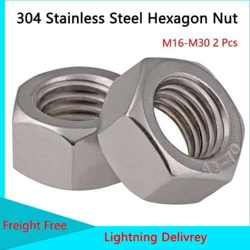 304 Stainless Steel Hexagon Nut Hex Screw Cap Bolt Cap M16-M30 Spot 1PCS