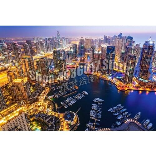 5D DIY Diamond Embroidery Dubai at Night Landscape Diamond Mosaic Full Square Diamond Painting Kit Home Decor Gift Christmas