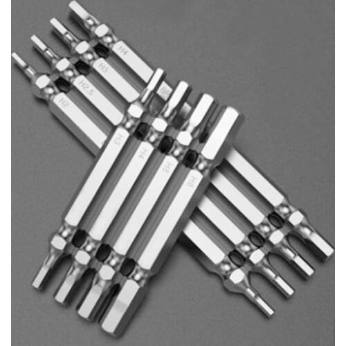 6Pcs 65mm 10mm Double Head Hex Screwdriver Bit Magnetic Tips Hexagon Key Screwdriver Socket Bit Allen Wrench Drill Bits Tools