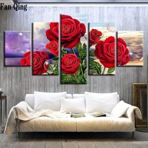 Diy Diamond Embroidery full square round Loving rose cloud Diamond painting Cross Stitch Picture of Rhinestones Diamond Mosaic