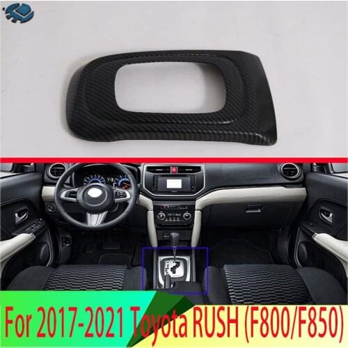 For 2017 2018 2019 Toyota RUSH (F800/F850) Car Accessories Carbon Fiber Style Gear Shift Panel Center Console Cover Trim