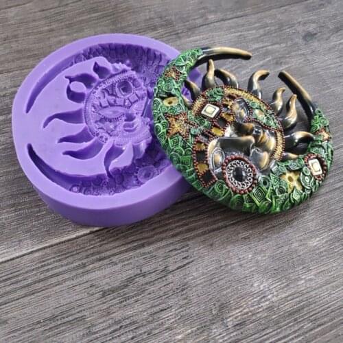 T84A European Style Moon Sun Mold Jewelry Epoxy Resin Casting Jewelry Tool Making Resin Diy Craft Home Decoration