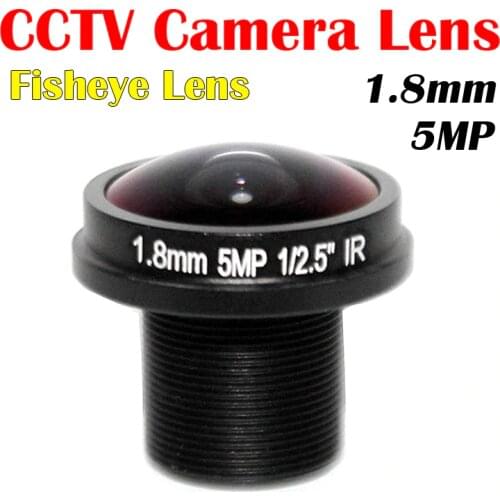 HD Fisheye Lens CCTV Lens 5MP 1.8mm M12 180 degree Wide Viewing Angle F2.0 1/2.5" For HD IP Camera AHD Camera