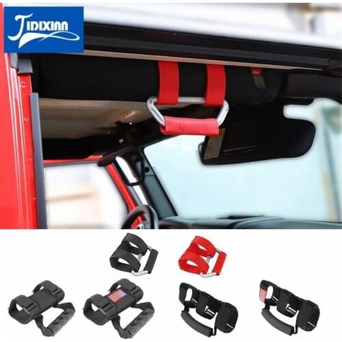MOPAI Armrest for Jeep Wrangler Car Roll Bar Mount Side Grab Handles Kit for Jeep Wrangler TJ JK JL 1997-2021 Car Accessories