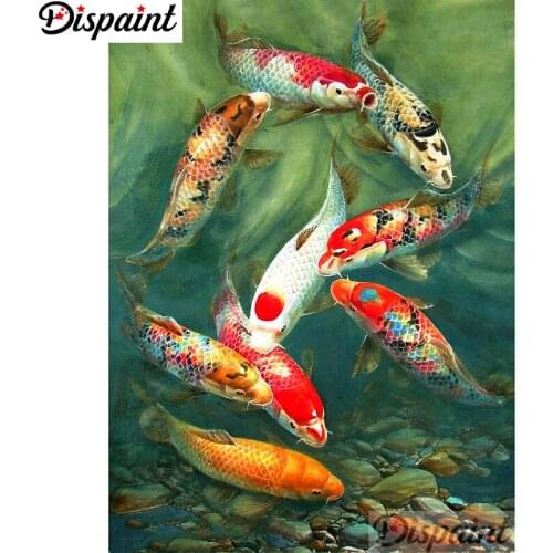 Dispaint Full Square/Round Drill 5D DIY Diamond Painting "Animal fish scenery" 3D Embroidery Cross Stitch Home Decor Gift A12752