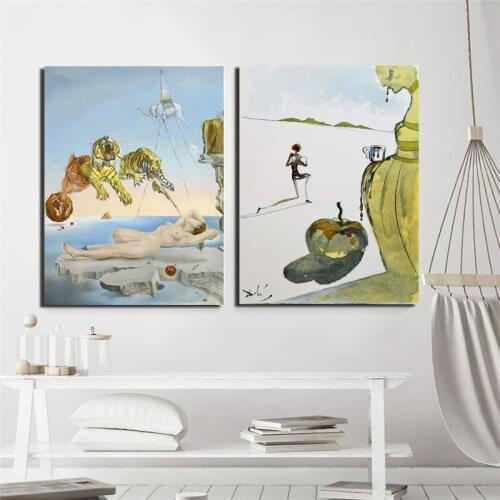 Clock Classic Abstract Salvadores Dalies Subconscious Poster Oil Painting On Canvas Picture For Living Room Bedroom Home Decor