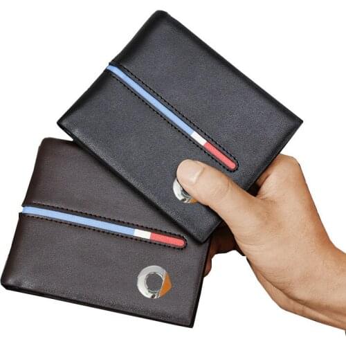 KUNBABY Black/Brown PU Leather Metal Logo Document Bag Wallet Classical Wallet Card Package Styling For Smart Free Shipping