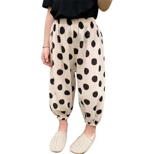 Summer thin girls cotton and linen mosquito pants 2021 new baby bloomers childrens casual pants P4215