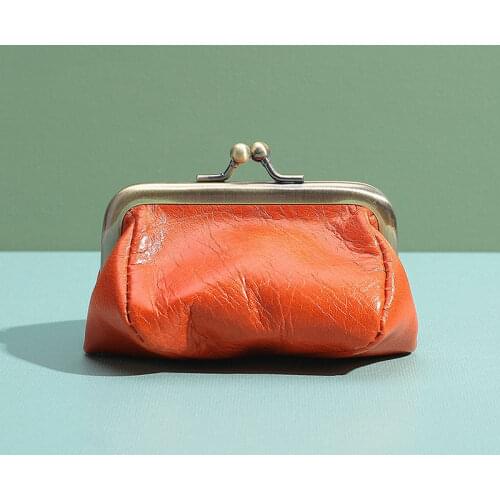 THREEPEAS Small Wallet Genuine Leather Ladies Coin Purse Leather Wallet Holders Coin Wallet Metal Hasp Money Women Men Coin Purs